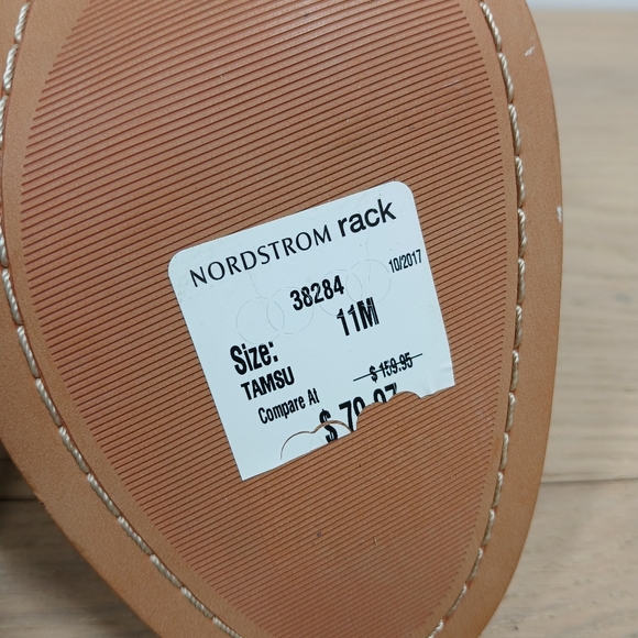 Marc Fisher Sandals Women 11 Tan Leather Peep Toe Ankle Strap Block Heel 1414 - Picture 11 of 13